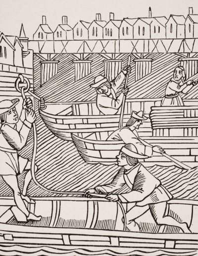Toll Under the Bridges of Paris, after a woodcut in 